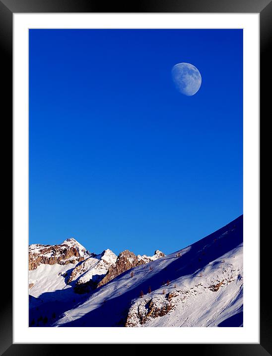 The Winter Moon Framed Mounted Print by Roger Cruickshank
