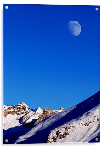 The Winter Moon Acrylic by Roger Cruickshank