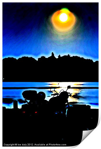 Motorbike Reflections Print by Lee Daly