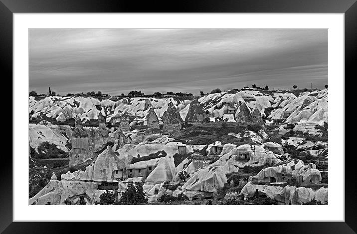 Cappadocia under Grey clouds Framed Mounted Print by Arfabita  