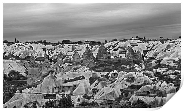 Cappadocia under Grey clouds Print by Arfabita  