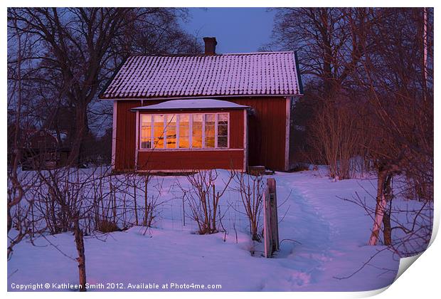 Old-fashioned house in winter Print by Kathleen Smith (kbhsphoto)