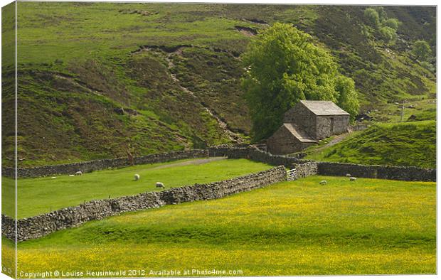 Stone barn in Swaledale Canvas Print by Louise Heusinkveld