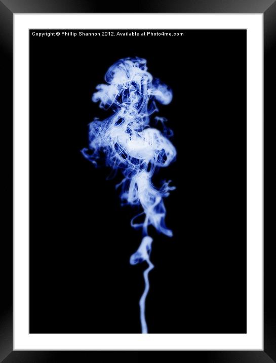 Blue Smoke Framed Mounted Print by Phillip Shannon