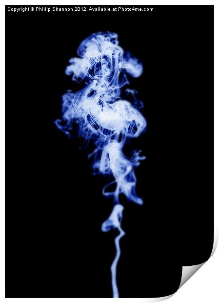 Blue Smoke Print by Phillip Shannon