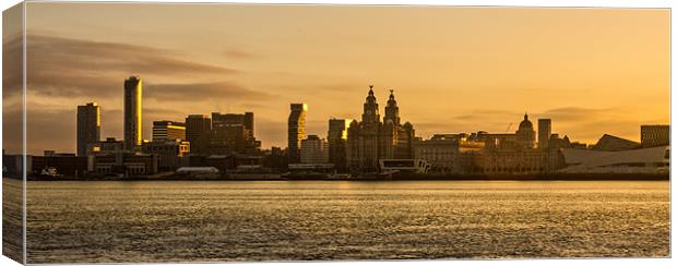 Liverpool waterfront at sunrise Canvas Print by Paul Madden