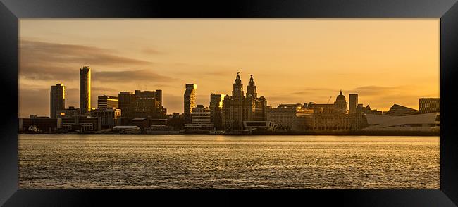 Liverpool waterfront at sunrise Framed Print by Paul Madden