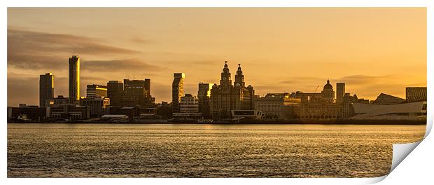 Liverpool waterfront at sunrise Print by Paul Madden