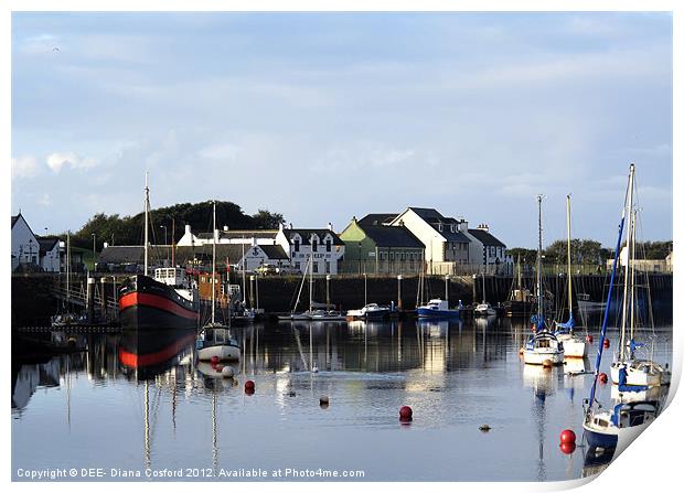 Irvine Harbourside Boats & Buoys Print by DEE- Diana Cosford