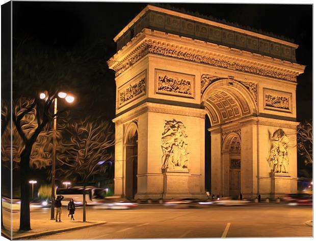 Arc De Triomphe, Place Charles de Gaulle, Paris Canvas Print by Thomas Lynch