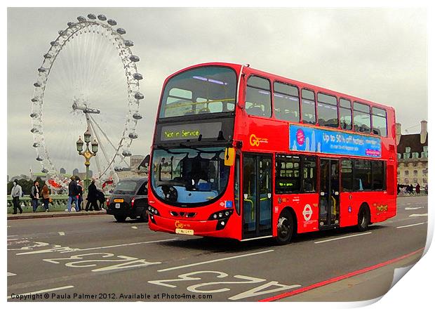 Travelling over Westminster Bridge Print by Paula Palmer canvas