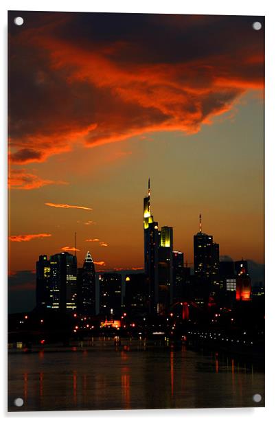 Burning Sky over Skyline Acrylic by Thomas Schaeffer