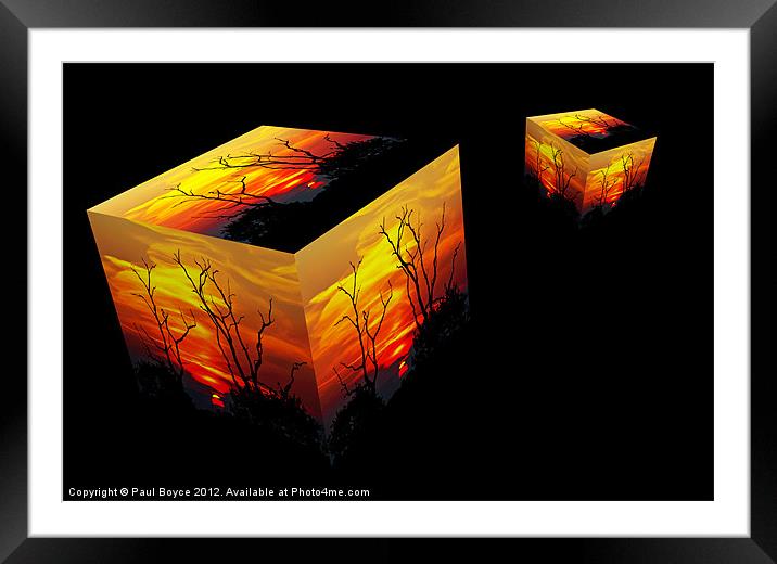 Sunset Boxes Framed Mounted Print by Paul Boyce