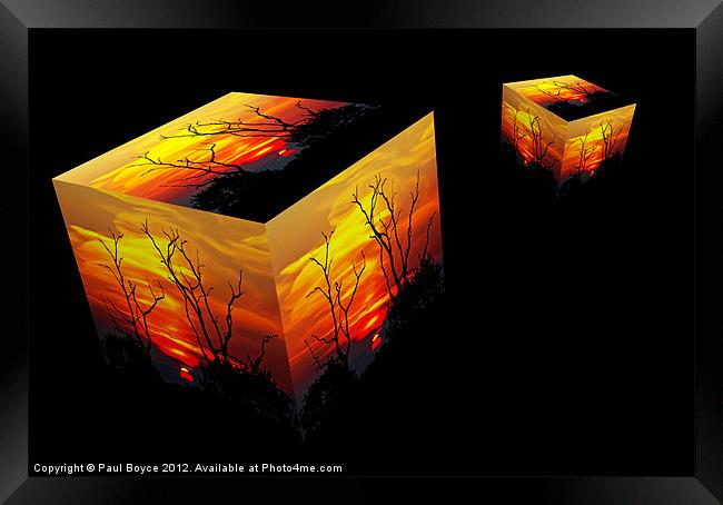 Sunset Boxes Framed Print by Paul Boyce