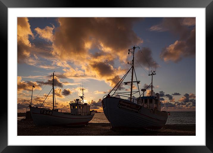 Sunset at the harbour Framed Mounted Print by Thomas Schaeffer