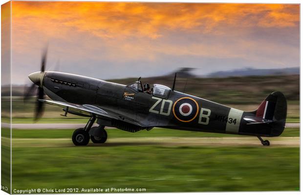 Spitfire MH434 Canvas Print by Chris Lord