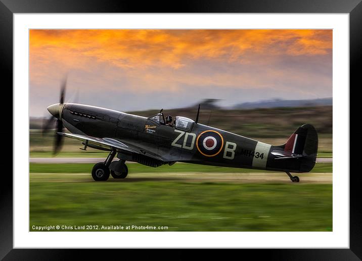 Spitfire MH434 Framed Mounted Print by Chris Lord