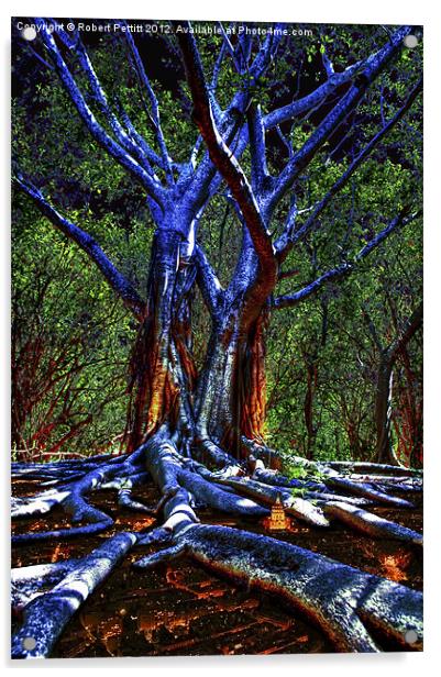 Blue Tree Acrylic by Robert Pettitt