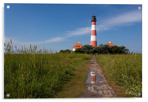 Westerhever Lighthouse Acrylic by Thomas Schaeffer