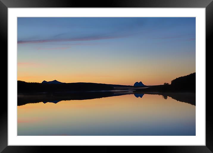 Suilven and Cul Mor Sunset Reflections Framed Mounted Print by Derek Beattie