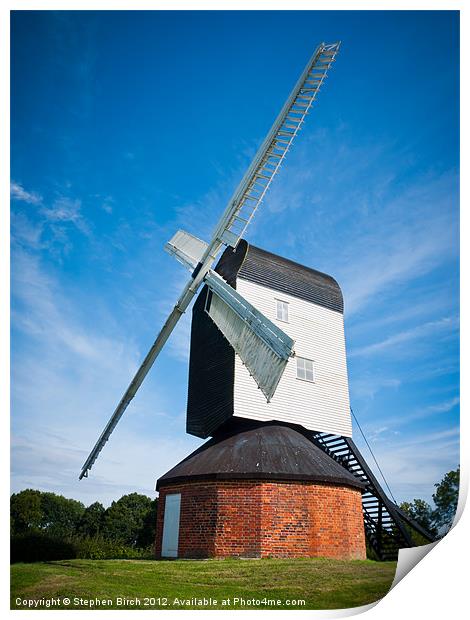 Windmill at Mountnessing, Essex Print by Stephen Birch