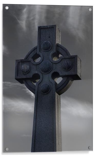 Celtic Cross Acrylic by Fraser Hetherington