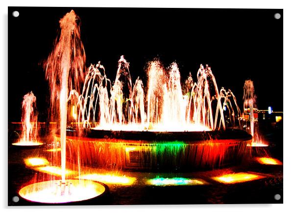 Rainbow Fountain Acrylic by Luke Wakely