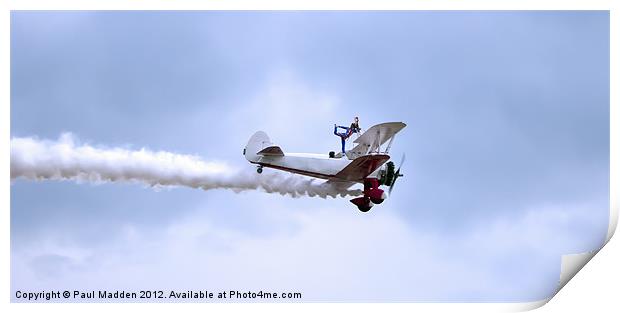 Wingwalker Southport air show Print by Paul Madden