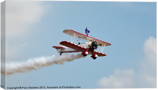 Wingwalker Southport air show 2 Canvas Print by Paul Madden