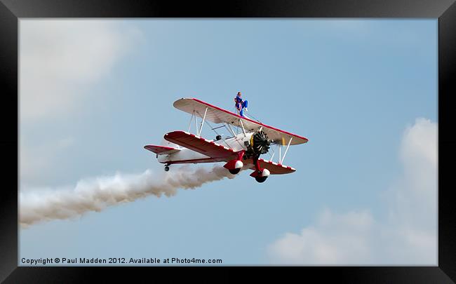 Wingwalker Southport air show 2 Framed Print by Paul Madden