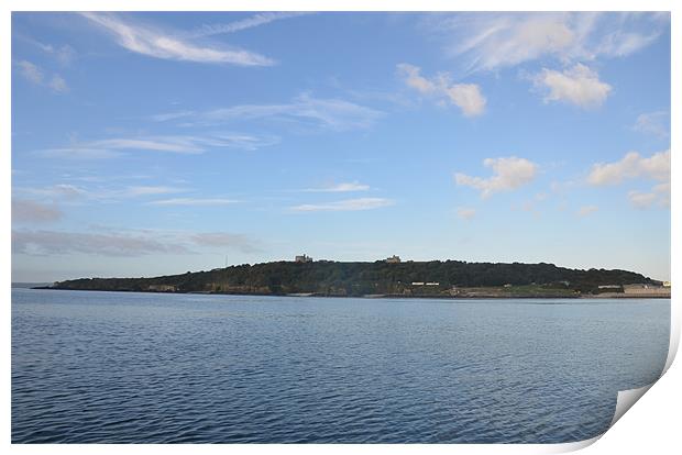 Pendennis Head from the sea Print by Malcolm Snook