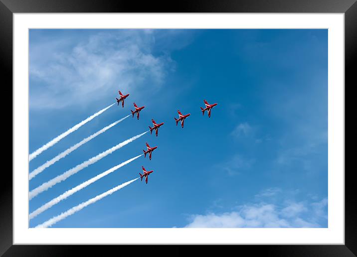 Red Arrows Swan 1 formation Framed Mounted Print by Paul Madden