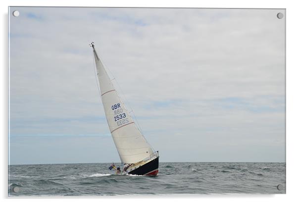 Sailing yacht pitching Acrylic by Malcolm Snook