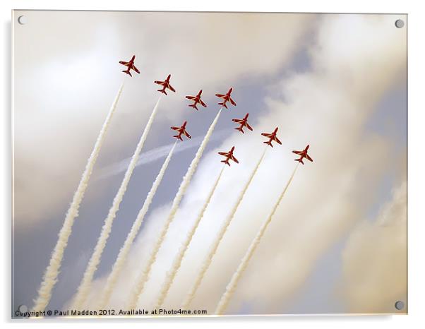 Red Arrows Phoenix Formation Acrylic by Paul Madden