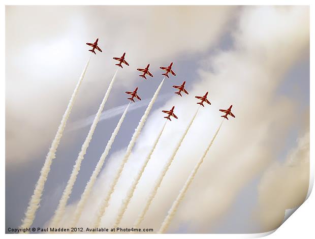 Red Arrows Phoenix Formation Print by Paul Madden