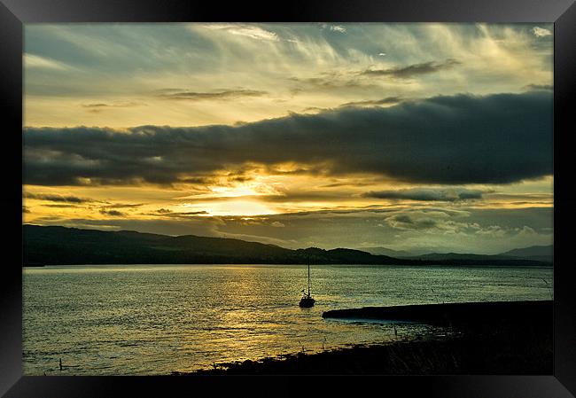Yacht at Sunset Scotland Framed Print by Jacqi Elmslie