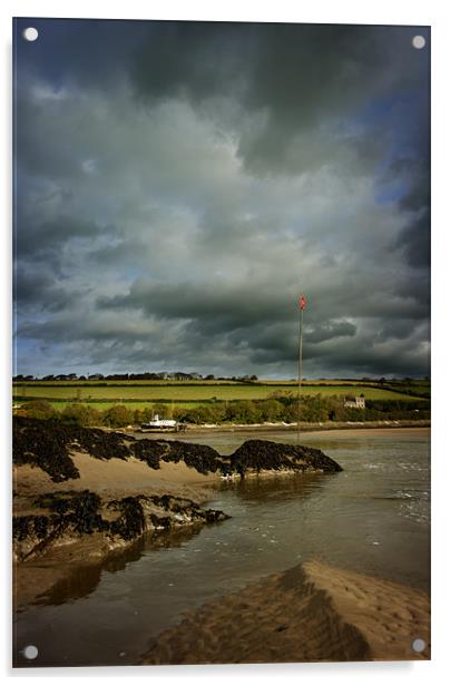 River Taw Acrylic by Dave Wilkinson North Devon Ph
