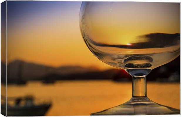 Sunset In a Wine Glass Canvas Print by john siryana