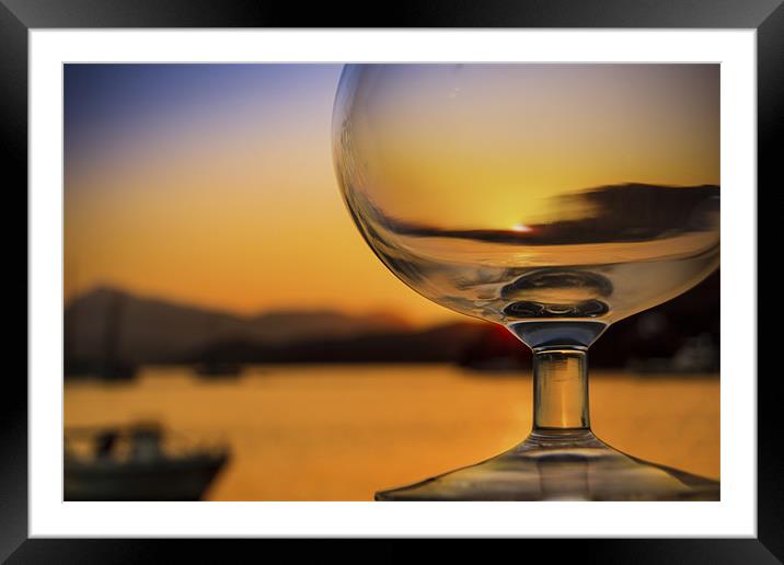 Sunset In a Wine Glass Framed Mounted Print by john siryana