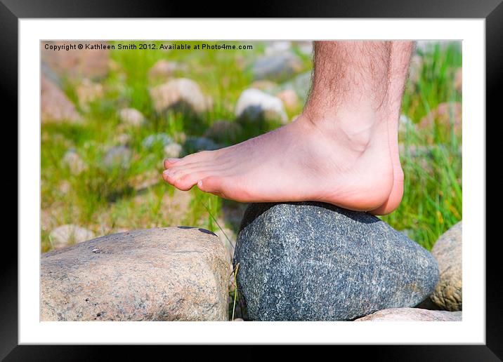 Balancing on a small stone Framed Mounted Print by Kathleen Smith (kbhsphoto)