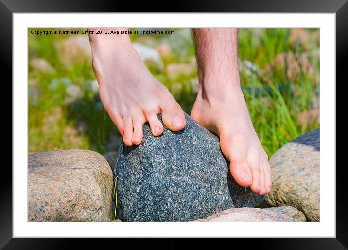 Balancing on a small stone Framed Mounted Print by Kathleen Smith (kbhsphoto)