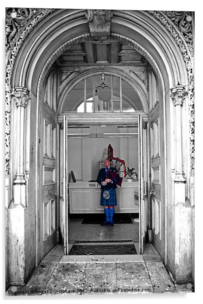 The Lone Piper Acrylic by Roger Cruickshank