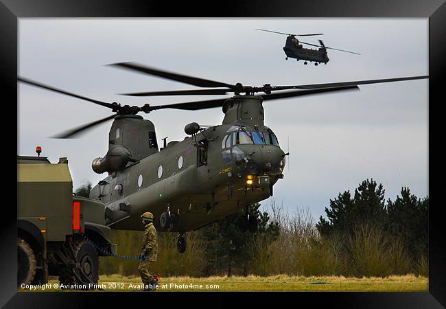 Chinooks at the refueling point Framed Print by Oxon Images