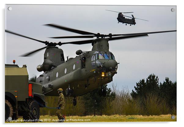 Chinooks at the refueling point Acrylic by Oxon Images