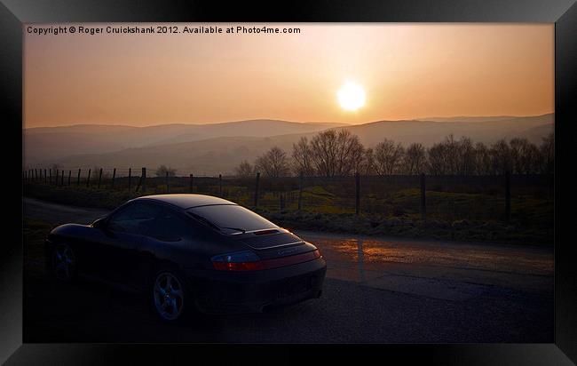 Scottish Sunset with Porsche Framed Print by Roger Cruickshank