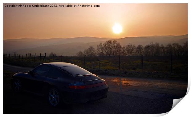 Scottish Sunset with Porsche Print by Roger Cruickshank