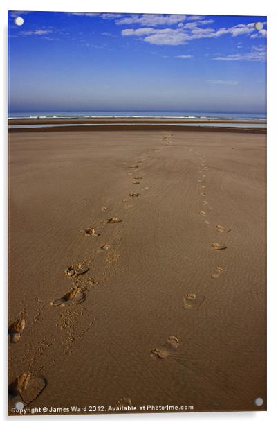 Footsteps on the beach 2 Acrylic by James Ward