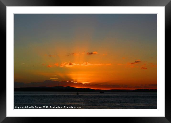 Firey Sunset Framed Mounted Print by kelly Draper