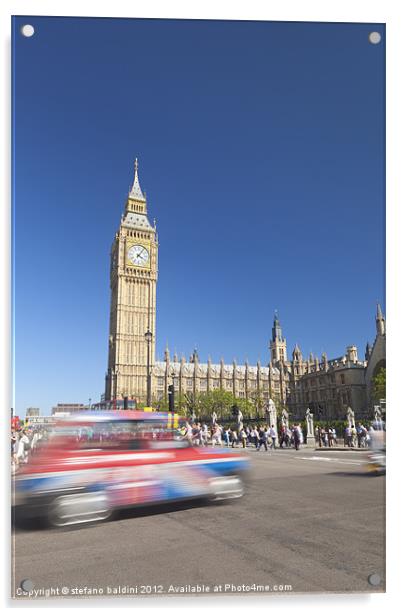 Big Ben,London, England Acrylic by stefano baldini