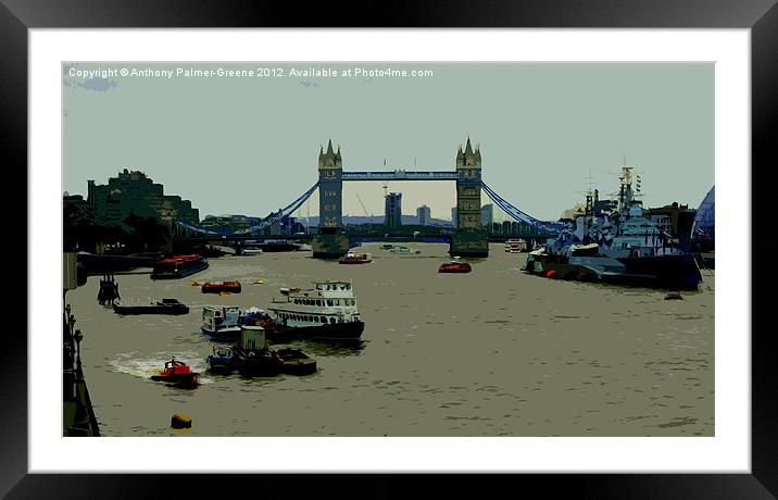 Thames Bridge Framed Mounted Print by Anthony Palmer-Greene